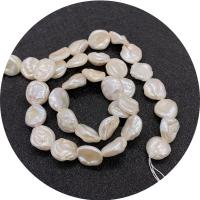 Koraliki Keishi z hodowlanych pereł słodkowodnych, Perła naturalna słodkowodna, Nieregularne, obyty, DIY, biały, 9-10mm, sprzedawane na około 14.96 cal Strand