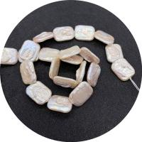 Koraliki Keishi z hodowlanych pereł słodkowodnych, Perła naturalna słodkowodna, Prostokąt, obyty, DIY, biały, 14x18mm, sprzedawane na około 14.96 cal Strand