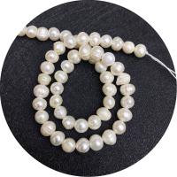 Cultured Round Freshwater Pearl Beads, irregular, polished, DIY & different size for choice, white, Sold Per Approx 14.96 Inch Strand