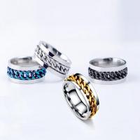 Anel de dedo de aço inoxidável, 201 Inox, joias de moda & unissex & tamanho diferente para a escolha, Mais cores pare escolha, 8mm, vendido por PC