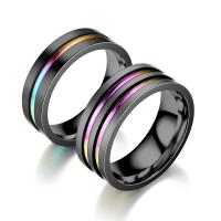 Couple Finger Rings, 201 Stainless Steel, Vacuum Ion Plating, Unisex & different size for choice & different styles for choice, 8*2mm,6*2mm, Sold By PC