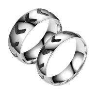 カップル指輪, 201 ステンレス鋼, 彫刻, ユニセックス & 異なるサイズの選択, オリジナルカラー, 8mm,6mm, 売り手 パソコン