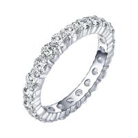 Vještački dijamant Ring Finger, Mesing, Krug, srebrne boje pozlaćen, modni nakit & različite veličine za izbor & za žene & s Rhinestone, srebro, nikal, olovo i kadmij besplatno, Prodano By PC