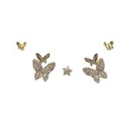 Zinc Alloy Stud Earring Set Butterfly plated 5 pieces & fashion jewelry & for woman & with rhinestone nickel lead & cadmium free  Sold By Set