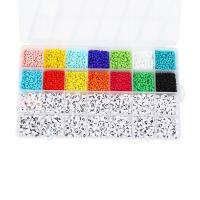Akryl Zestaw bransoletek DIY, ze Seedbead & Plastikowe pudełko & Elastyczny sznur, Glazurowane, mieszane kolory, 220x130x21mm, sprzedane przez Box