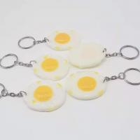 Bag Purse Charms Keyrings Keychains, Resin, with Iron, egg, silver color plated, portable, mixed colors, 48mm, Sold By PC