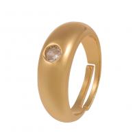 Cubique anneau en laiton Circonia Micro Pave, Placage de couleur d'or, Réglable & pavé de micro zircon & pour femme, plus de couleurs à choisir, 22mm, Vendu par PC