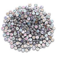 Abeceda akril perle, pozlaćen, možete DIY, miješana boja, 4x7mm, 100računala/Torba, Prodano By Torba