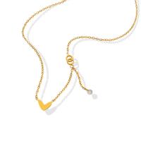 Titanstahl Halskette, Titan Stahl Karabinerverschluss, für Frau & mit Strass, goldfarben, Länge:45 cm, verkauft von PC