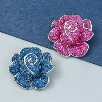 Rhinestone Brooch Zinc Alloy Flower fashion jewelry & for woman & with rhinestone Sold By PC