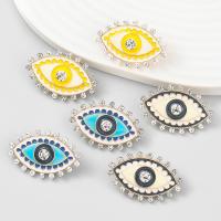 Evil Eye Earrings, Tibetan Style, fashion jewelry & evil eye pattern & for woman & enamel & with rhinestone, more colors for choice, 24x31mm, Sold By Pair