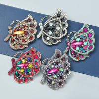 Rhinestone Brooch, Tibetan Style, Butterfly, fashion jewelry & for woman & with rhinestone, more colors for choice, 85x66mm, Sold By PC