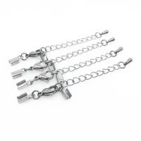 Stainless Steel Lobster Claw Cord Clasp 304 Stainless Steel machine polished DIY original color Sold By Bag
