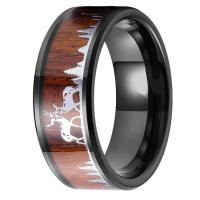 Vinger Ring in edelstaal, 304 roestvrij staal, mode sieraden & gepolijst & uniseks & verschillende grootte voor keus, bruin, Verkocht door PC