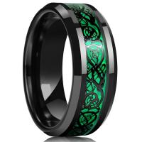 Палец кольцо из нержавеющей стали, Нержавеющая сталь 304, ювелирные изделия моды & полировка & Мужская & разный размер для выбора, зеленый, продается PC