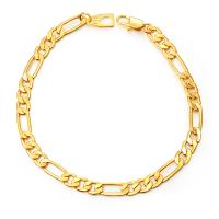 Bijoux bracelet en acier inoxydable, Acier inoxydable 304, Placage de couleur d'or, bijoux de mode & longueur différente pour le choix & unisexe, doré, Vendu par PC