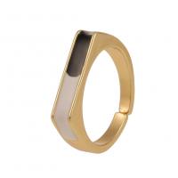 cobre Cuff Ring Finger, cromado de cor dourada, Ajustável & para mulher & esmalte, Mais cores pare escolha, 21mm, vendido por PC