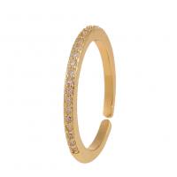 Cubic Zirconia Micro Pave Brass Ring gold color plated Adjustable & micro pave cubic zirconia & for woman 22mm Sold By PC