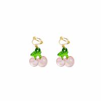 Resin Earring with Zinc Alloy Fruit gold color plated fashion jewelry & for woman Sold By Pair