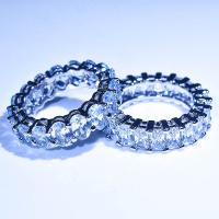 Kubisk Circonia Micro bane messing Ring, sølvfarvet forgyldt, forskellig størrelse for valg & forskellige stilarter for valg & Micro Pave cubic zirconia & for kvinde, nikkel, bly & cadmium fri, Størrelse:6-10, Solgt af PC