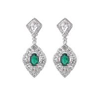 Rhinestone Earring Brass with Glass Rhinestone fashion jewelry & for woman & with rhinestone nickel lead & cadmium free Sold By Pair