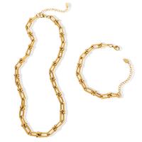 Titanstahl Halskette, Titan Stahl Federring Verschluss, plattiert, für Frau, goldfarben, verkauft von PC
