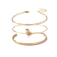 Brass Bracelet & Bangle with Iron brass lobster clasp three layers & for woman golden Sold By PC
