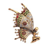 Broche émail, alliage de zinc, papillon, bijoux de mode & pour femme, multicolore, 51x34mm, Vendu par PC