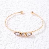 Zinc Alloy Cuff Bangle gold color plated fashion jewelry & for woman & with rhinestone golden Inner Approx 65mm Sold By PC