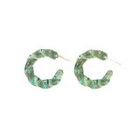 Resin Earring, with Tibetan Style, fashion jewelry & for woman, green, 33x33mm, Sold By Pair