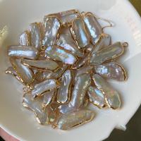 Colgantes de Perlas Freshwater, Perlas cultivadas de agua dulce, con metal, chapado en color dorado, Bricolaje, 9-12mm, Vendido por UD