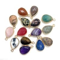 Gemstone Pendant, gold color plated, DIY & different materials for choice & faceted, more colors for choice, 14x23mm, Sold By PC