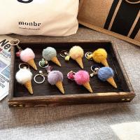 Bag Purse Charms Keyrings Keychains, Plush, Ice Cream, fashion jewelry & Unisex, more colors for choice, 145x45mm, Sold By PC