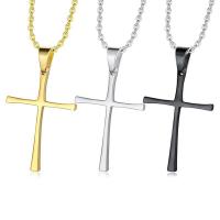 Stainless Steel Jewelry Necklace 304 Stainless Steel Cross Vacuum Ion Plating fashion jewelry & DIY & enamel Length 50 cm Sold By PC