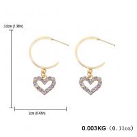 Zinc Alloy Drop Earrings with Plastic Pearl plated fashion jewelry & for woman & with rhinestone Sold By Pair