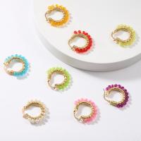 Resin Huggie Hoop Earring, fashion jewelry & for woman, more colors for choice, 25x25mm, Sold By PC