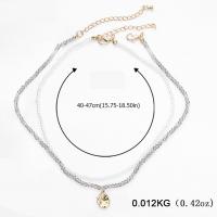 Resin Necklace, with 7cm extender chain, Double Layer & fashion jewelry & for woman, Length:40 cm, Sold By Set