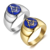 Палец кольцо из нержавеющей стали, Нержавеющая сталь 316, Другое покрытие, ювелирные изделия моды & Мужская & Эпоксидная стикер, Много цветов для выбора, продается PC