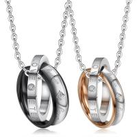 Stainless Steel Jewelry Necklace, 316 Stainless Steel, plated, fashion jewelry & Unisex & different size for choice & with rhinestone, more colors for choice, 18mm, Sold By PC
