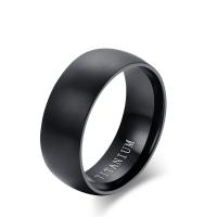 Titanium Steel Finger Ring, Vacuum Ion Plating, fashion jewelry & different size for choice & for man, black, 8mm, Sold By PC