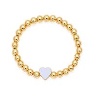 Zinc Alloy Bracelet Heart gold color plated 2 pieces & fashion jewelry & for woman & enamel nickel lead & cadmium free Length 18 cm Sold By Set