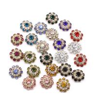 Zinc Alloy Shank Button Flower gold color plated DIY & with rhinestone nickel lead & cadmium free 22mm Sold By PC