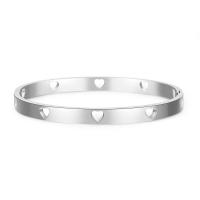 Titanium Steel Bangle Round plated fashion jewelry & for woman 6mm Inner Approx 60mm Sold By PC