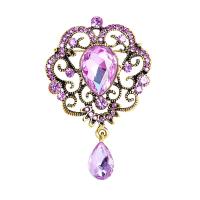 Crystal Brooch Zinc Alloy with Crystal Crown gold color plated for woman & with rhinestone & hollow nickel lead & cadmium free Sold By Lot