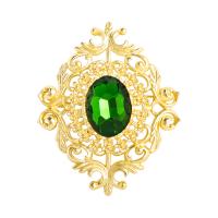 Crystal Brooch Zinc Alloy with Crystal gold color plated for woman & hollow nickel lead & cadmium free Sold By Lot