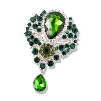 Crystal Brooch Zinc Alloy with Crystal plated for woman & with rhinestone nickel lead & cadmium free Sold By Lot