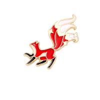 Enamel Brooch, Tibetan Style, Fox, gold color plated, for woman, nickel, lead & cadmium free, 27x11mm, 10PCs/Lot, Sold By Lot