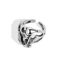Sterling Silver Nakit Finger Ring, 925 Sterling Silver, platine boja pozlaćen, Podesiva & za žene, 16.10mm, Veličina:14, Prodano By PC