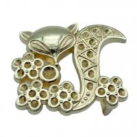 Tibetan Style Clip Buckle, Fox, golden, 37x47mm, Sold By PC