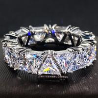 Cubic Zirconia Micro Pave Brass Ring micro pave cubic zirconia & for woman silver color 6mm Sold By PC